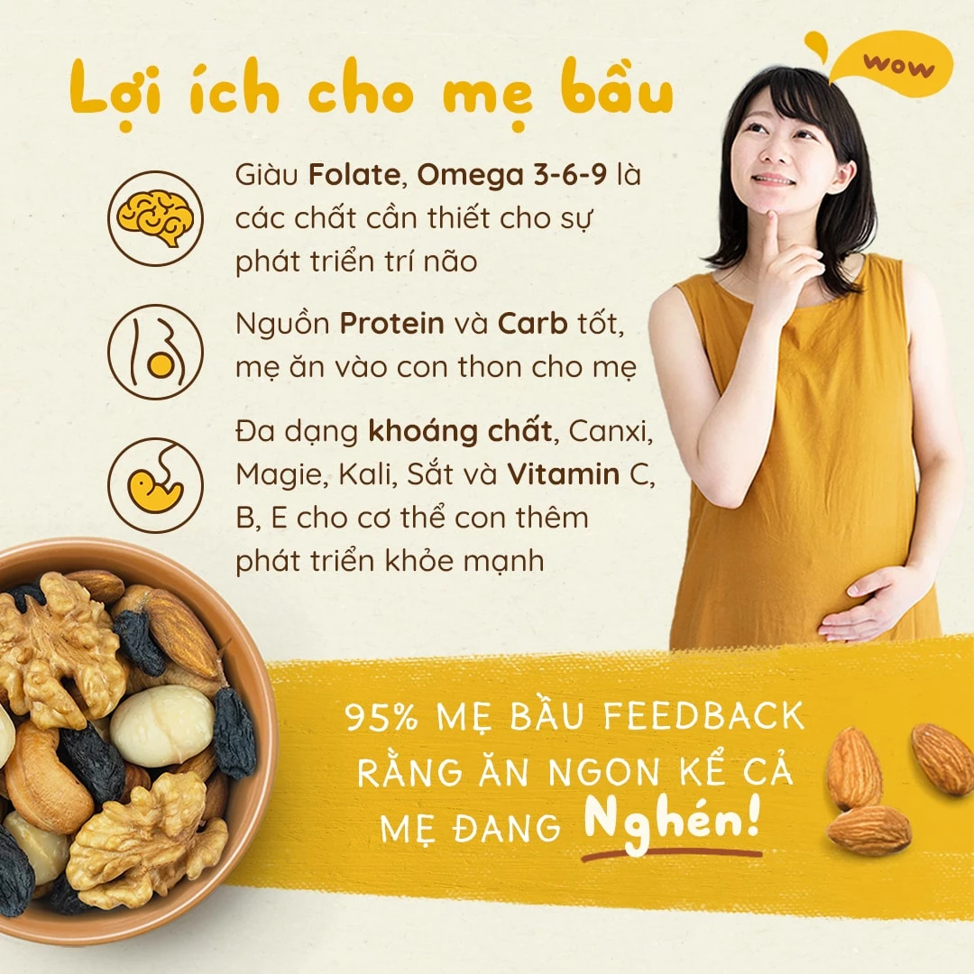 Các loại hạt thực phẩm giàu omega-3 cho sự phát triển trí não của thai nhi